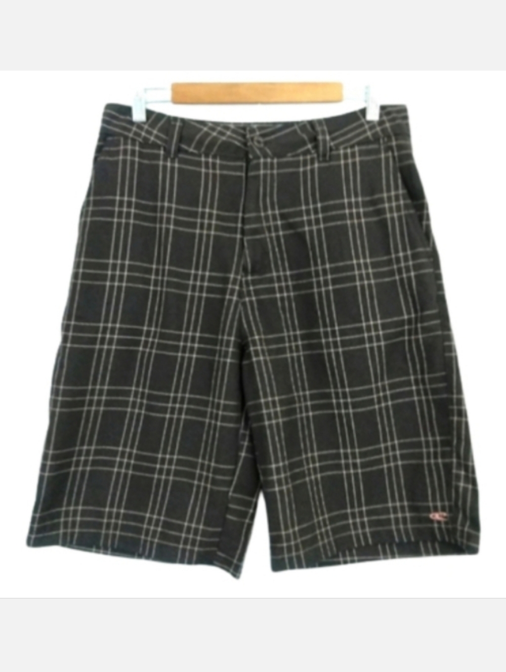 O'Neill Brown Grid Square Striped Plaid Casual Conquest Style Summer Mens Shorts